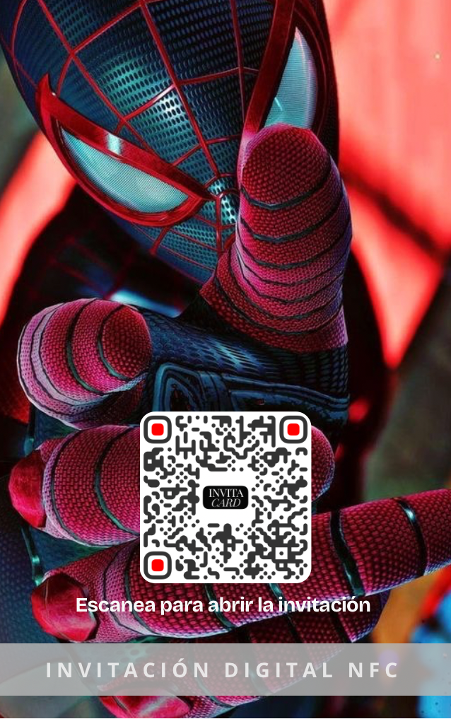 Tarjeta de invitación digital NFC reverso con QR
